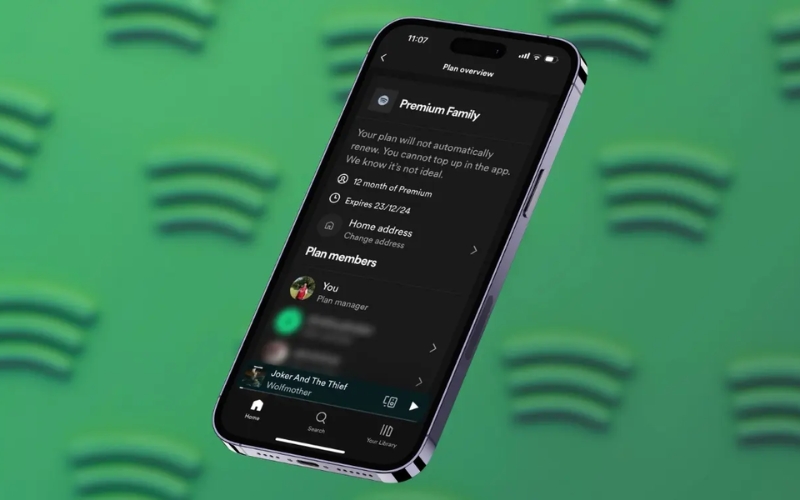quy định xác minh thành viên Spotify Premium Family