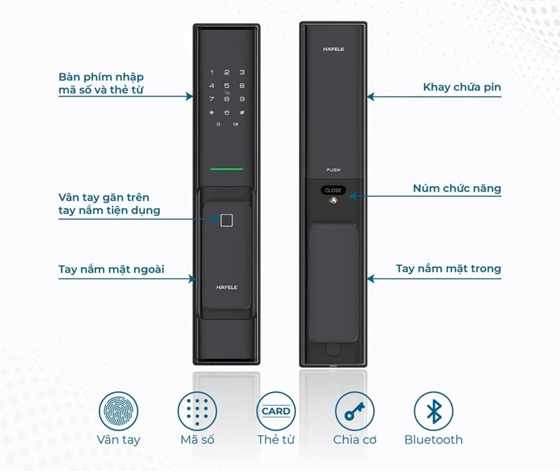 Khóa vân tay cao cấp Hafele PP8100